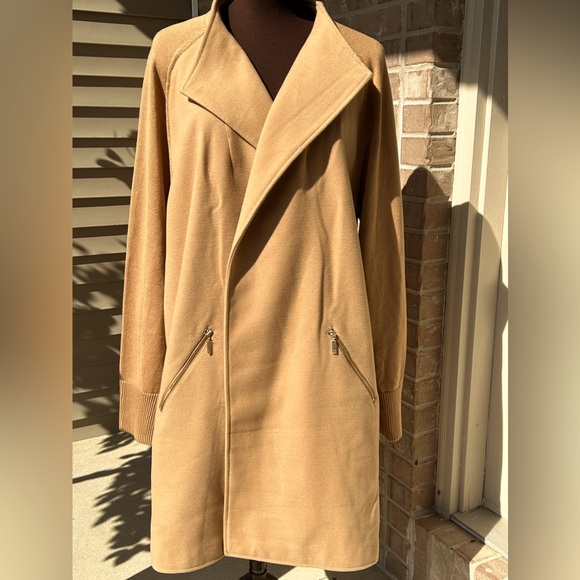 NWT CHICO’S s4 (20) camel topcoat/long line sweater Gorgeous & classic staple! - Picture 2 of 7